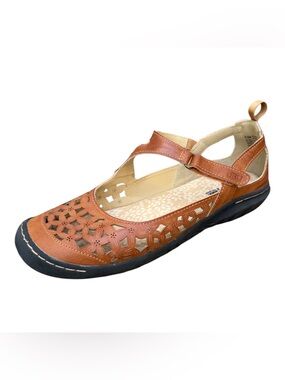 JBU Jambu Women’s 9 1/2 Bellerose Brown Floral Cutout  Memory Foam Comfort Shoes